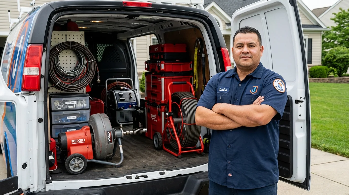 Professional drain cleaning equipment and Johns Plumbing LLC plumber in Pinellas Park